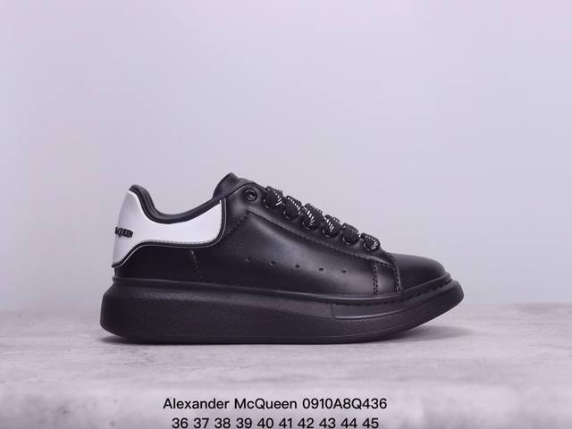 意大利高奢品牌alexander Mcqueen亚历山大 麦昆 Sole Leather Sneakers低帮时装厚底休闲运动小白鞋 尺码：36～45 xm09