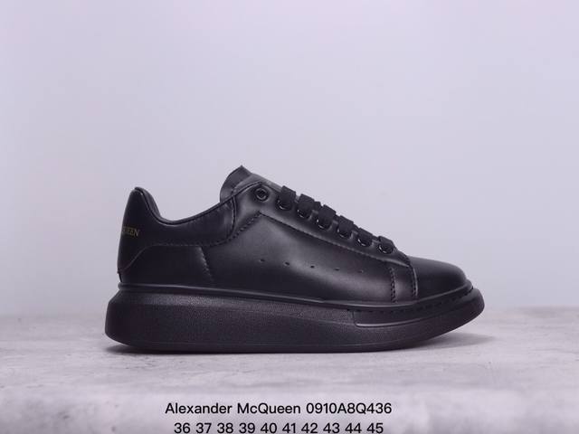 意大利高奢品牌alexander Mcqueen亚历山大 麦昆 Sole Leather Sneakers低帮时装厚底休闲运动小白鞋 尺码：36～45 xm09