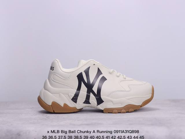 公司级korea韩国ss19限定发售ny美国榄球洋基队限定 X Mlb Big Ball Chunky A Running厚底老爹厚底休闲运动慢跑鞋 货号:3A