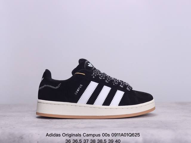 Adidas 阿迪达斯 男女鞋半码制，采用翻毛皮组合灯芯绒鞋面材质，外置耐磨橡胶大底潮流我熟,面包鞋就选这款阿迪达斯adidas Originals Campu