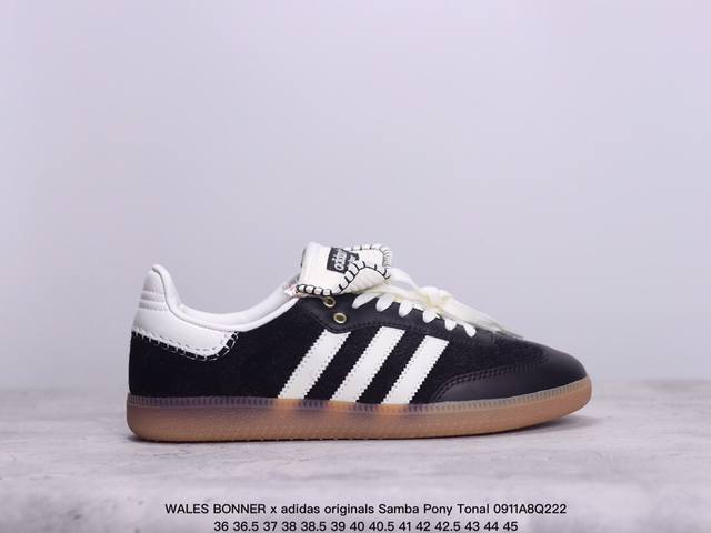 Wales Bonner X Adidas Originals Samba Pony Tonal 圆头舒适保暖防滑低帮板鞋 xm0911Q222