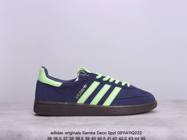 Adidas Originals Samba Deco Spzl 轻便防滑 低帮 板鞋男女同款黑绿 xm0911Q222