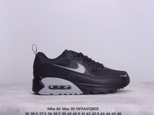 真标耐克nike Air Max 90 经典复古小气垫缓震跑鞋 鞋面由皮和革织物打造，犀利的条线打造出酷劲十的足视觉效果 网布鞋增面强透气性，穿着为极舒适 经可