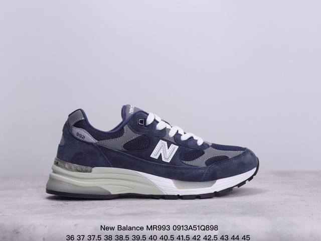 新百伦 New Balance Mr993系列复古老爹风 男女休闲鞋情侣百搭慢跑鞋运动男鞋女鞋 采用拼接网眼织物鞋面 后跟搭载外露缓震胶 货号：Mr993Bk