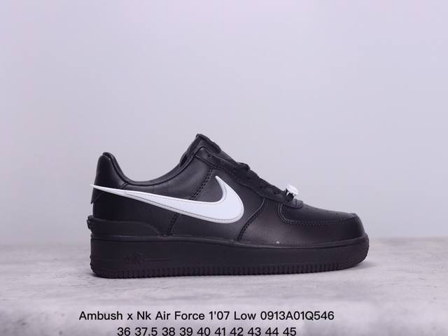 Ambush X Nk Air Force 7 Low 联名款 空军大勾 低帮休闲板鞋 鞋面采用了优质原厂皮革，标志性的 Swoosh 延伸至鞋跟之外，鞋舌和鞋