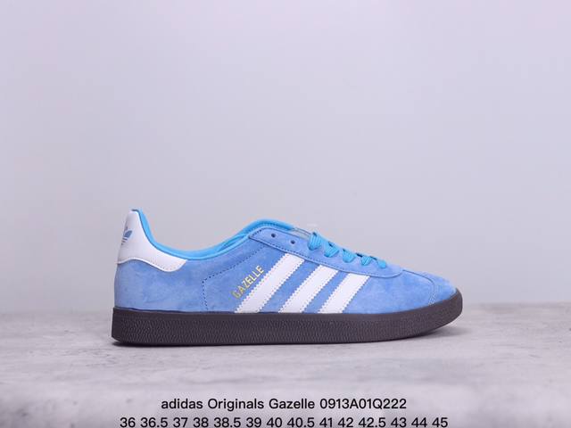 真标adidas Originals Gazelle 三叶草休闲防滑耐磨低帮板鞋 鞋头出色设计 塑就出众贴合感 稳固的后跟贴合足部曲线设计 软弹舒适 不易磨脚