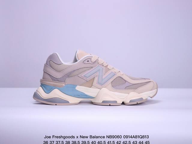 公司级joe Freshgoods X New Balance nb9060 联名款 复古休闲运动慢跑鞋 鞋款灵感源自设计师本人对夏日的怀日回忆。鞋面大身由空间