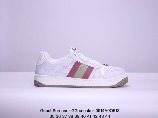 贵族学院风 意大利时装奢饰品牌 古驰gucci Screener Gg Sneaker经典原型厚底复古百搭板鞋 货号：546163-0Y12-O9582 码数：