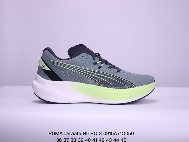 公司级puma Deviate Nitro 3 轻量跑鞋 公司级puma Deviate Nitro 3 舒适防滑耐磨 低帮 休闲跑步鞋 男女款黑白色 货号：3