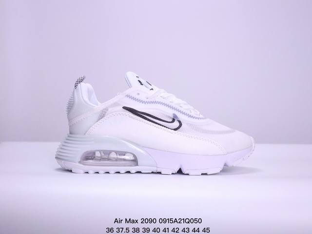 Air Max 2090 蝉翼气垫运动跑鞋 黑绿蓝 Bv9977-001 鞋面采用了当下流行的透明蝉翼材质，不同位置采用不同透明度，带来丰富层次感，更大的全新