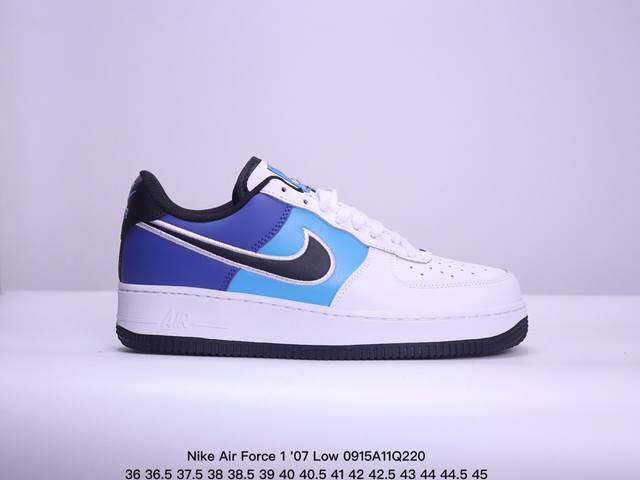 耐克 Nike Air Force 1 '07 Low 空军一号低帮，柔软、弹性十足的缓震性能和出色的中底设计，横跨复古与现代的外型结合，造就出风靡全球三十多年