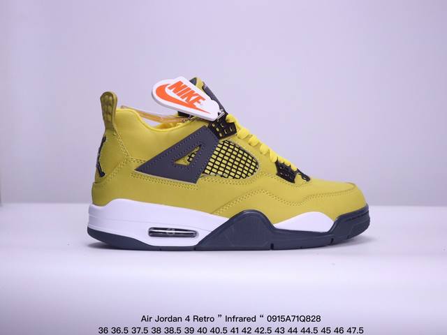 公司级aj4 Air Jordan 4 Retro ” Infrared “ Aj4乔4 男子文化篮球鞋 大厂出品 主力合作工厂 全新模具开发 纯正4代正确鞋型