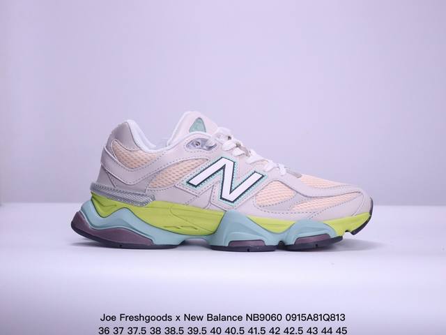 公司级joe Freshgoods X New Balance nb9060 联名款 复古休闲运动慢跑鞋 鞋款灵感源自设计师本人对夏日的怀日回忆。鞋面大身由空间