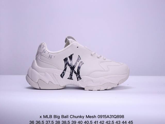 公司级korea韩国限定发售ny美国榄球洋基队限定 X Mlb Big Ball Chunky Mesh 厚底老爹系列低帮网织轻量休闲运动慢跑鞋 货号:3Ash