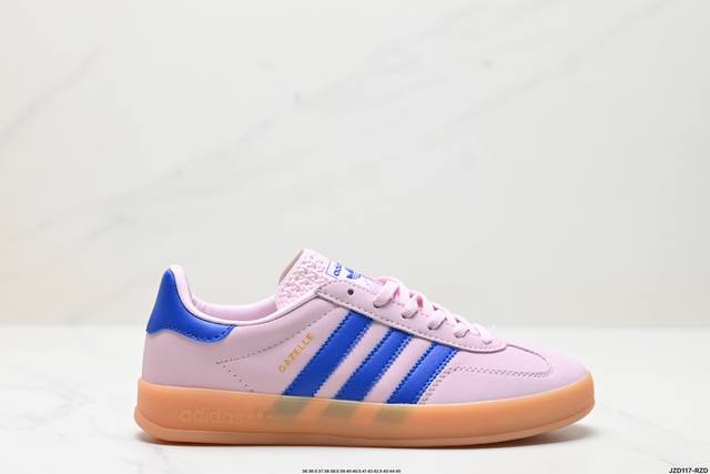 公司级adidas Originals Gazelle Indoor 三叶草休闲防滑耐磨低帮板鞋 鞋头出色设计 塑就出众贴合感 稳固的后跟贴合足部曲线设计 软弹 - 点击图像关闭