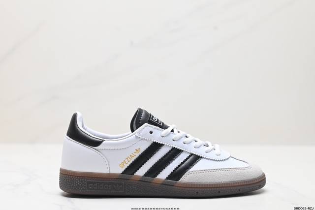 真标adidas Handball Spezial 阿迪达斯经典款 复古休闲板鞋 全鞋采用反毛皮制作 牛筋耐磨大底 承载青春情怀的板鞋 经典三条杠装饰鞋侧 品牌