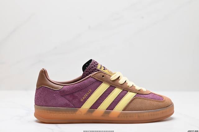 公司级adidas Originals Gazelle Indoor 三叶草休闲防滑耐磨低帮板鞋 鞋头出色设计 塑就出众贴合感 稳固的后跟贴合足部曲线设计 软弹 - 点击图像关闭