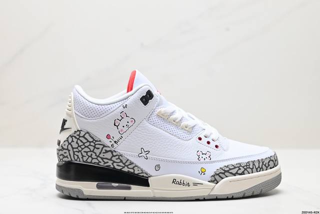 公司级air Jordan 3 Retro ”Hide And Sneak“ 白灰棕 Aj3 乔丹3代 Aj3 乔3 白灰棕 乔丹篮球鞋系列 该款以白色搭配灰棕