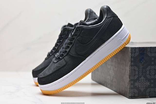 公司级耐克陈冠希凝结集团clot X 藤原浩闪电fragment Design X Nike Air Force 1 Jt Premiumgame Black