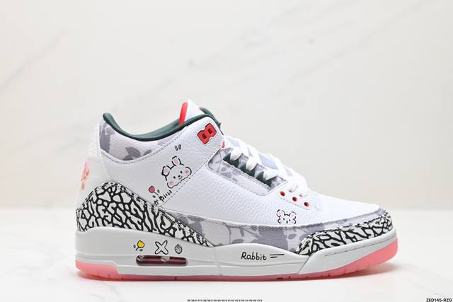 公司级nike Air Jordan 3 Retro皮革 潮流 防滑耐磨包裏性 中帮 复古篮球鞋 缜密拉帮及中底钢印细节 全新底模 货号:Hm6993-100