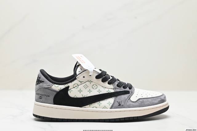 公司级aj1倒勾travis Scott X Air Jordan 1 ” Reverse Mocha “ Aj1乔1 Ts 闪电 联名倒钩 低帮文化篮球鞋 完