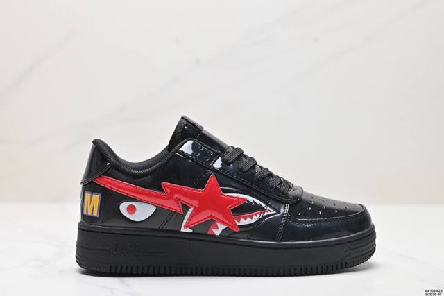 真标a Bathing Ape Bape Sta 鲨鱼图案 舒适休闲 时尚板鞋 尺码:36-45 Id:Jdf103-Rzs