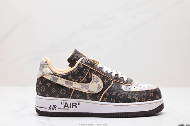 公司级nike Air Force 1 X Louis Vuitton 原楦头原纸板 打造纯正低帮空军版型 专注外贸渠道 全掌内置蜂窝气垫 原盒配件 原厂中底钢