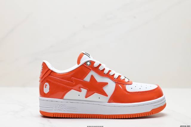 真标a Bathing Ape Sta 低帮系带 时尚板鞋 尺码:40 40.5 41 42 42.5 43 44 45 Id:Jed538-Re D