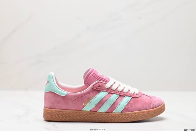 公司级adidas Originals Gazelle Indoor 三叶草休闲防滑耐磨低帮板鞋 鞋头出色设计 塑就出众贴合感 稳固的后跟贴合足部曲线设计 软弹