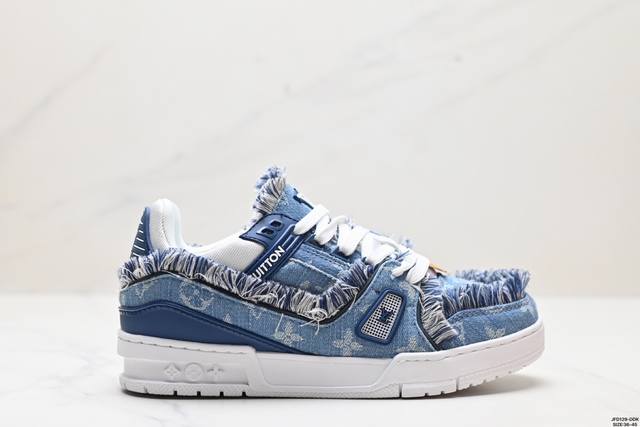 公司级全新lv路易威登louis Vuitton Trainer Sneaker Low休闲运动文化百搭板鞋 尺码:36-45 Id:Jfd129-Ddk