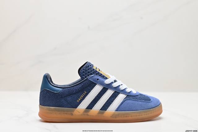 公司级adidas Originals Gazelle Indoor 三叶草休闲防滑耐磨低帮板鞋 鞋头出色设计 塑就出众贴合感 稳固的后跟贴合足部曲线设计 软弹 - 点击图像关闭