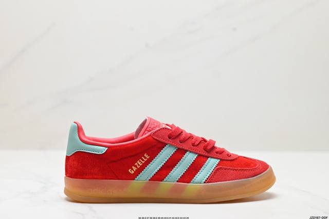 公司级adidas Originals Gazelle Indoor 三叶草休闲防滑耐磨低帮板鞋 鞋头出色设计 塑就出众贴合感 稳固的后跟贴合足部曲线设计 软弹 - 点击图像关闭