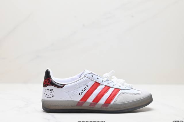 公司级adidas Originals Gazelle Indoor 三叶草休闲防滑耐磨低帮板鞋 鞋头出色设计 塑就出众贴合感 稳固的后跟贴合足部曲线设计 软弹