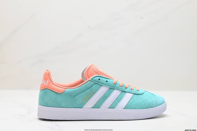 真标adidas Originals Gazelle 三叶草休闲防滑耐磨低帮板鞋 鞋头出色设计 塑就出众贴合感 稳固的后跟贴合足部曲线设计 软弹舒适 不易磨脚