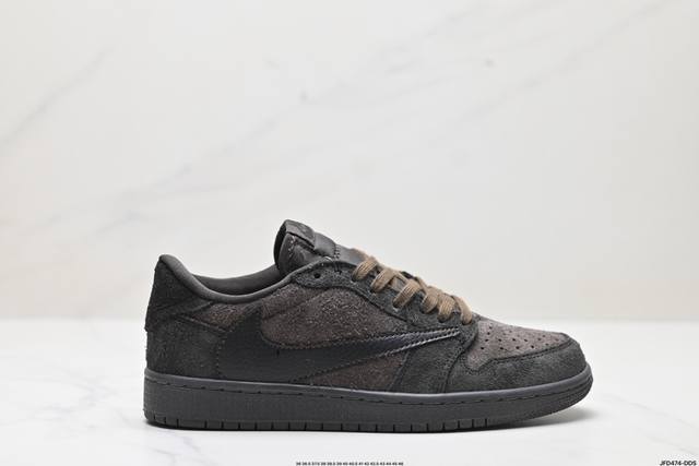 公司级aj1倒勾travis Scott X Air Jordan 1 ” Reverse Mocha “ Aj1乔1 Ts 闪电 联名倒钩 低帮文化篮球鞋 完