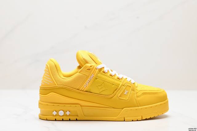 全新lv路易威登louis Vuitton Trainer Sneaker Low休闲运动文化百搭板鞋 尺码:36-45 Id:Jjf556-Dds