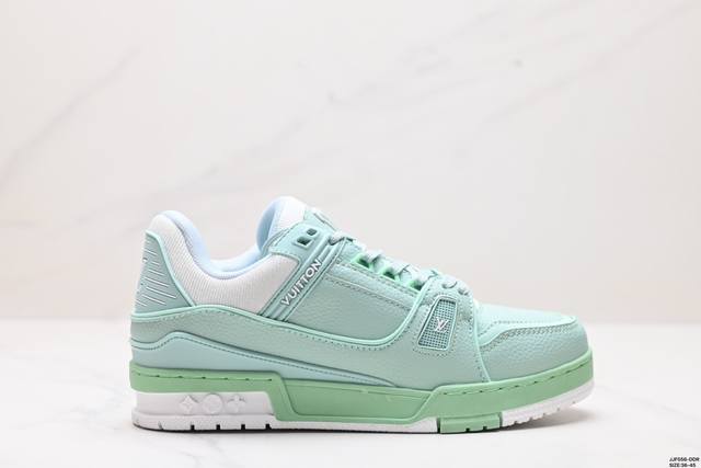 全新lv路易威登louis Vuitton Trainer Sneaker Low休闲运动文化百搭板鞋 尺码:36-45 Id:Jjf556-Ddr