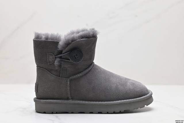 公司级ugg Bailey Button Ii Boot 羊皮 保暖防滑 加绒 短中筒雪地靴 尺码:35-40 Id:Jhd233-Dj D