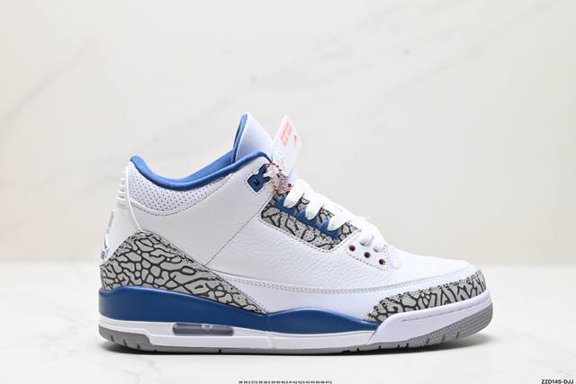 公司级nike Air Jordan 3 Retro皮革 潮流 防滑耐磨包裏性 中帮 复古篮球鞋 缜密拉帮及中底钢印细节 全新底模 货号:Ct8532-148