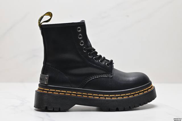 公司级dr.Martens马汀博士 Martens 1461 Smooth Leather Platform系列松糕高帮英伦骑士朋克复古机车厚底粗跟 马丁靴 采