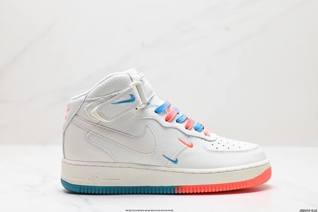 公司级nike Air Force 1 Mid‘07 Su19 米红蓝‘’洛杉矶快船‘’Nyc 城市限定中帮空军一号休闲板鞋 定制头成皮料 3M反光 原楦原纸板