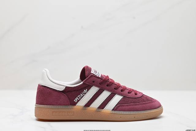 公司级adidas Handball Spezial 官方正确版本 阿迪达斯经典款 复古休闲板鞋 全鞋采用反毛皮制作 牛筋耐磨大底 承载青春情怀的板鞋 经典三条