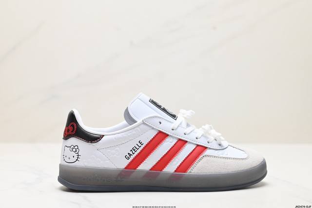 公司级adidas Originals Gazelle Indoor 三叶草休闲防滑耐磨低帮板鞋 鞋头出色设计 塑就出众贴合感 稳固的后跟贴合足部曲线设计 软弹