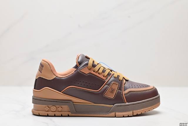 公司级全新lv路易威登louis Vuitton Trainer Sneaker Low休闲运动文化百搭板鞋 尺码:39-45 Id:Jfd129-Djf