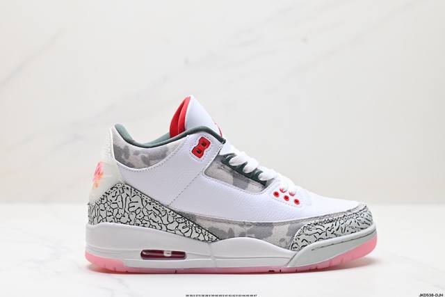 公司级nike Air Jordan 3 Retro皮革 潮流 防滑耐磨包裏性 中帮 复古篮球鞋 缜密拉帮及中底钢印细节 全新底模 货号:Hm6993-100