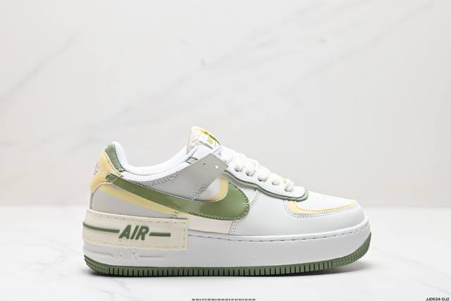 真标耐克nike Wmns Air Force 1 Shadow全新少女系解构主义设计 马卡龙空军一号轻量增高低帮百搭板鞋 为经典设计注入玩味元素 分层结构 加