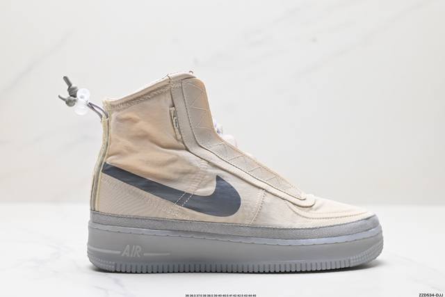 公司级耐克nike Air Force 1 Hi Shell 空军一号防水机能高帮板鞋 鞋款采用醒目荧光色示人，借鉴与机能外套的“Shell” 外壳为主题，在高