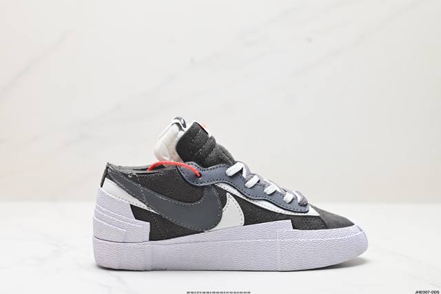 公司级sacai X Nike Blazer Mi D经典百搭中帮开拓者休闲运动板鞋 真硫化铝楦制作 原厂布料拼接 独家裁片完美鞋型 台湾进口软感荔枝头层皮 原