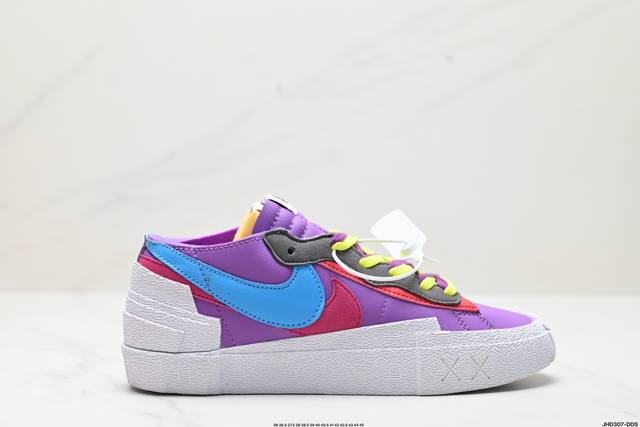 公司级sacai X Nike Blazer Mi D经典百搭中帮开拓者休闲运动板鞋 真硫化铝楦制作 原厂布料拼接 独家裁片完美鞋型 台湾进口软感荔枝头层皮 原