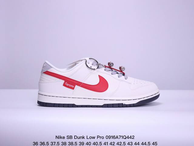 Nike Sb Dunk Low Pro 复古低帮休闲运动滑板板鞋。采用脚感柔软舒适zoomair气垫，有效吸收滑板等极限运动在落地时带来的冲击力，为街头运动者